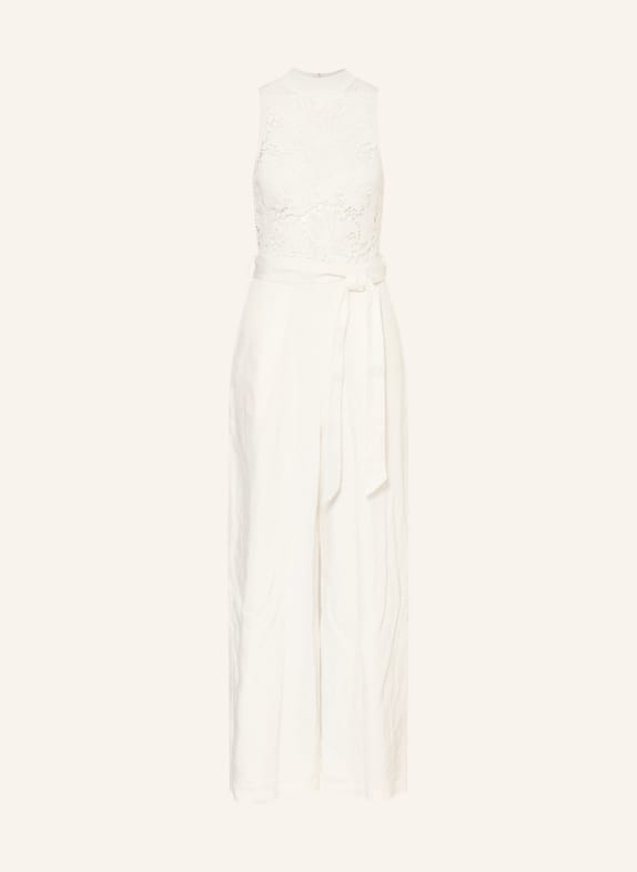 TED BAKER Kombinezon CALANTA z lnu i koronki KREMOWY