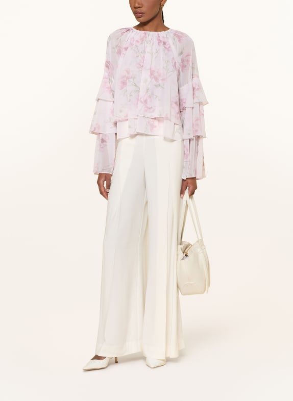 TED BAKER RIZAA-blouse met volants ROSE CLAIR / ROSÉ / GROEN