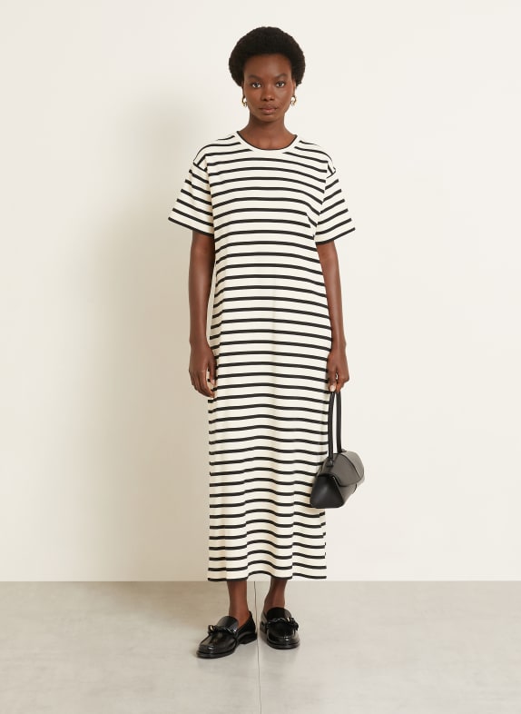 JIL SANDER Jersey dress CREAM / DARK BLUE