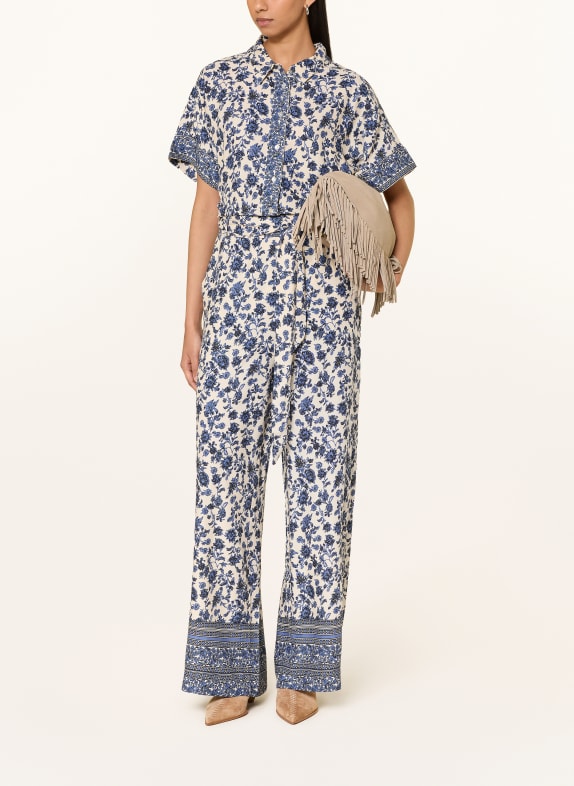 lollys laundry MATHILDELL Jumpsuit BLUE / ECRU / DARK BLUE