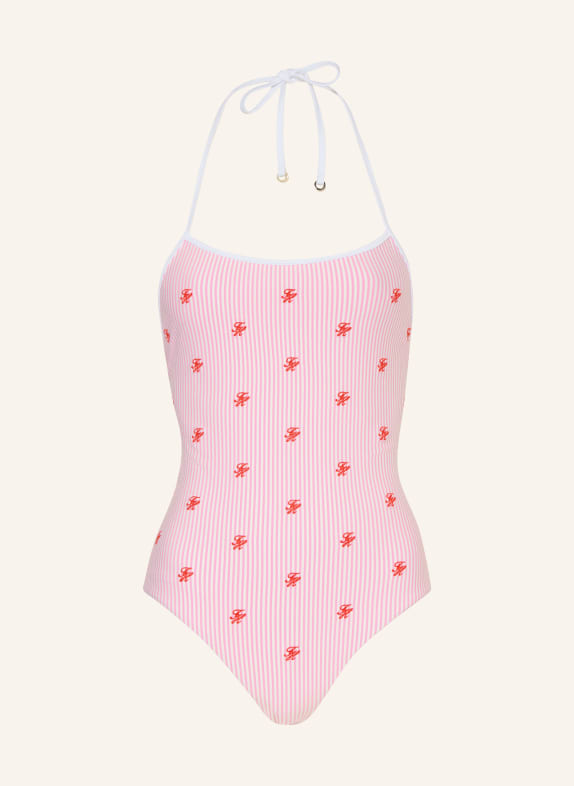 TOMMY HILFIGER Maillot de bain dos nu ROSE / ROUGE / BLANC