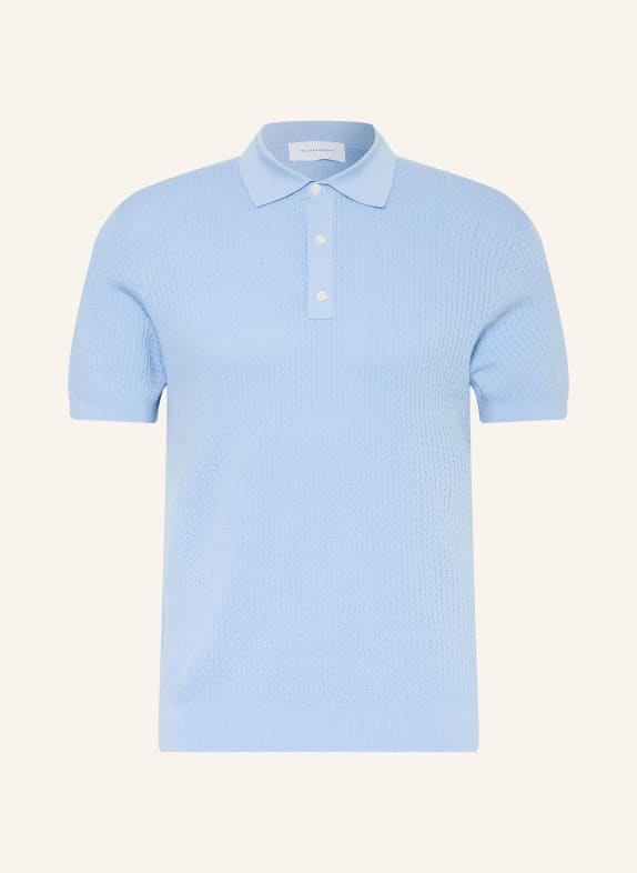 BALDESSARINI Knit polo shirt with silk LIGHT BLUE