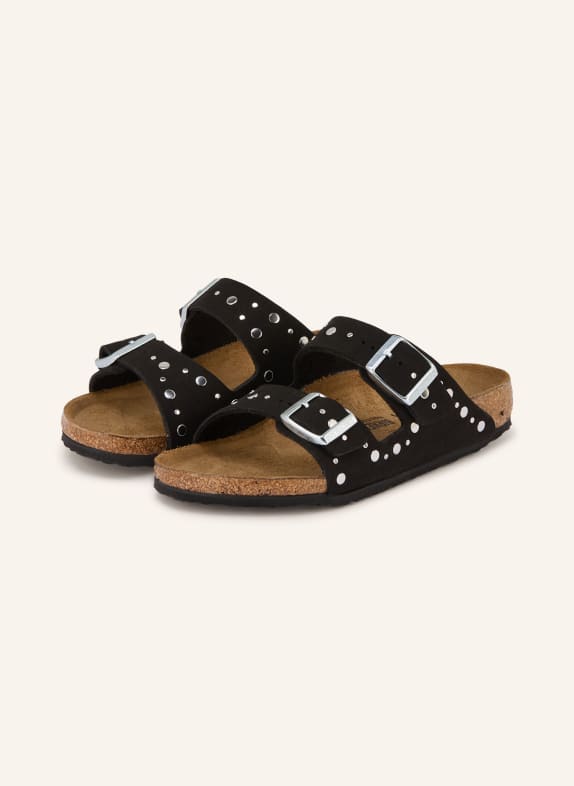 BIRKENSTOCK Pantofle ARIZONA RIVET BORDER s cvočky ČERNÁ / STŘÍBRNÁ