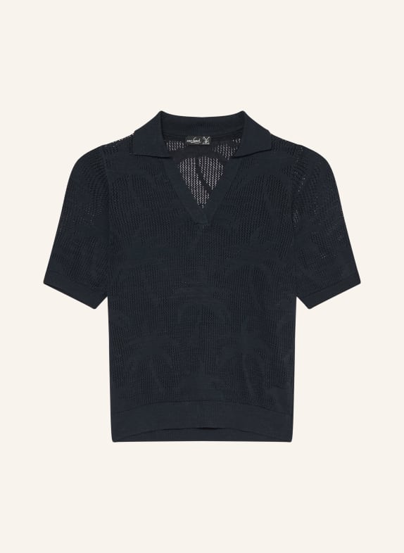 van Laack VL-SAIDAS-XX Knitted Polo Shirt with Linen DARK BLUE