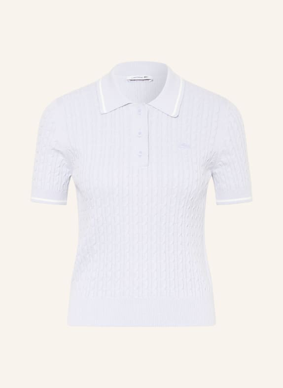 LACOSTE knitted polo shirt LIGHT BLUE