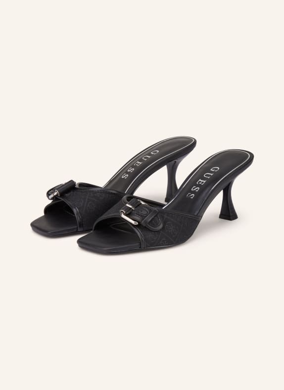 GUESS Mules DISTA2 BLACK / SILVER