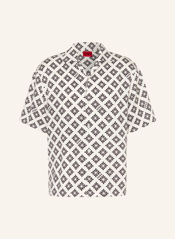 HUGO Resorthemd ESPINO Comfort Fit ECRU / SCHWARZ