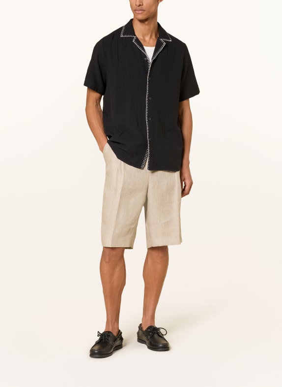 HUGO Resorthemd ELLINO Straight Fit ZWART / WIT