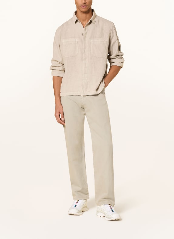 C.P. COMPANY Linnen overhemd met normale pasvorm BEIGE