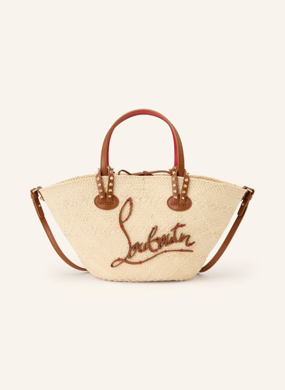 Christian Louboutin Handtasche CABATA MINI mit Nieten BEIGE / GOLD / BRAUN