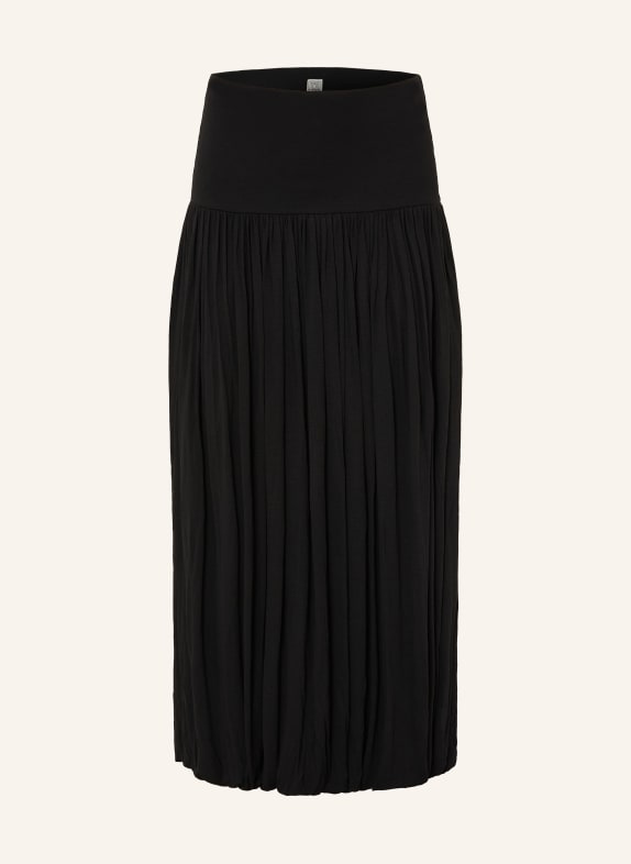TOTEME Pleated jersey skirt BLACK