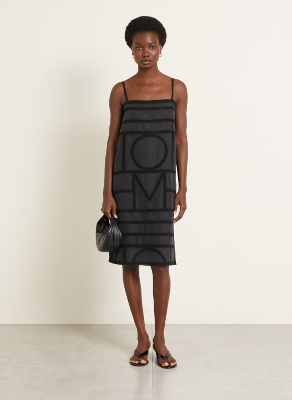 TOTEME Silk dress with lace BLACK