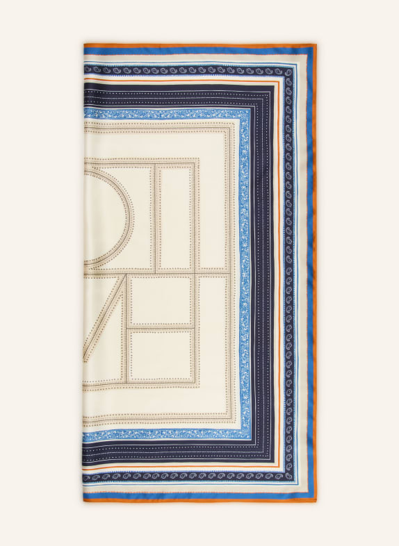 TOTEME Seidentuch DUNKELBLAU / BRAUN / CREME