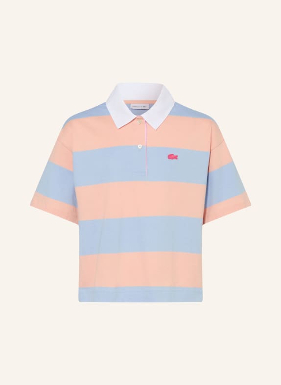 LACOSTE Jersey polo shirt LIGHT BLUE / SALMON
