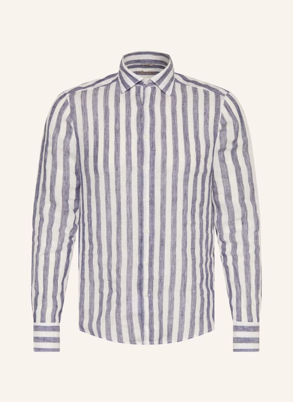 Stenströms Linen Shirt, Slim Fit DARK BLUE / CREAM