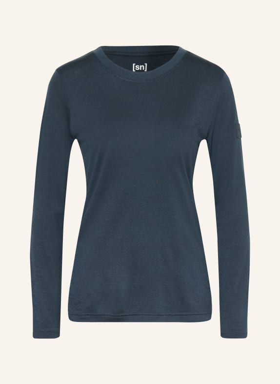 super.natural Longsleeve CASUAL RIB mit Merinowolle DUNKELBLAU