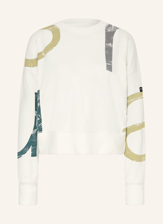 super.natural Sweatshirt CAPITAL LOGO KRISSINI mit Merinowolle ECRU / OLIV