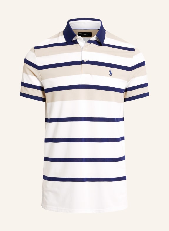 RLX RALPH LAUREN Polo tričko Piqué BÍLÁ / BÉŽOVÁ / TMAVĚ MODRÁ