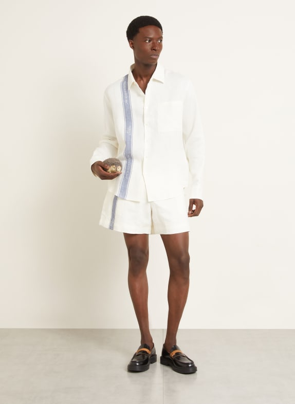 JW ANDERSON Linnen overhemd Comfort Fit CRÈME / BLAUW