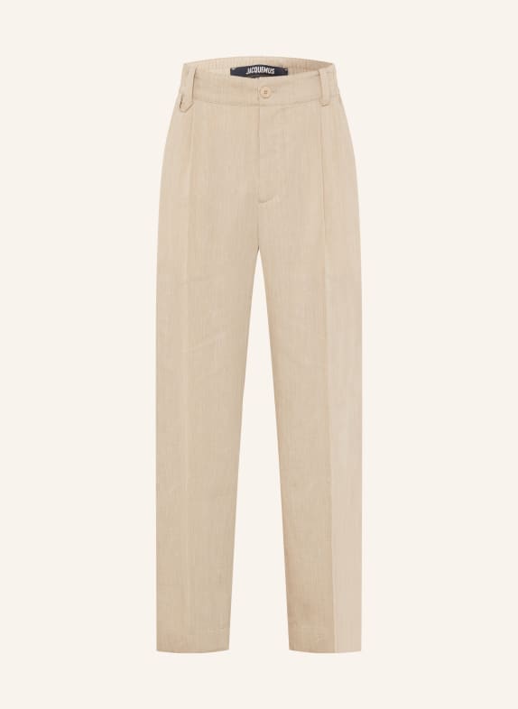 JACQUEMUS Hose LE PANTALON CROISIERE Regular Fit mit Leinen BEIGE