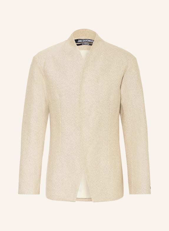 JACQUEMUS Marynarka LA VESTE BASTIDE o kroju Extra Slim Fit z lnu BEŻOWY