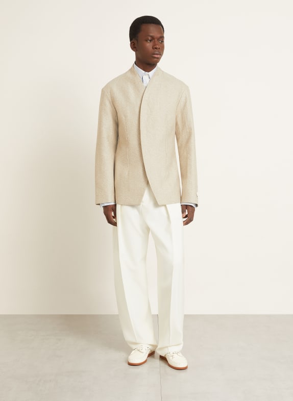 JACQUEMUS Sako LA VESTE BASTIDE, extra úzký střih, s lnem BÉŽOVÁ