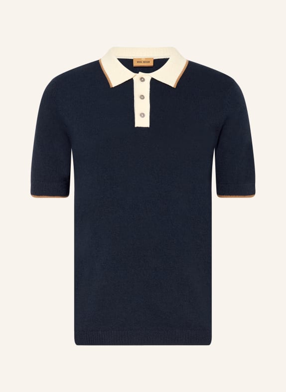 MOS MOSH Gallery MMGFRANCESCO Knit Polo Shirt, Regular Fit DARK BLUE / BEIGE / CREAM