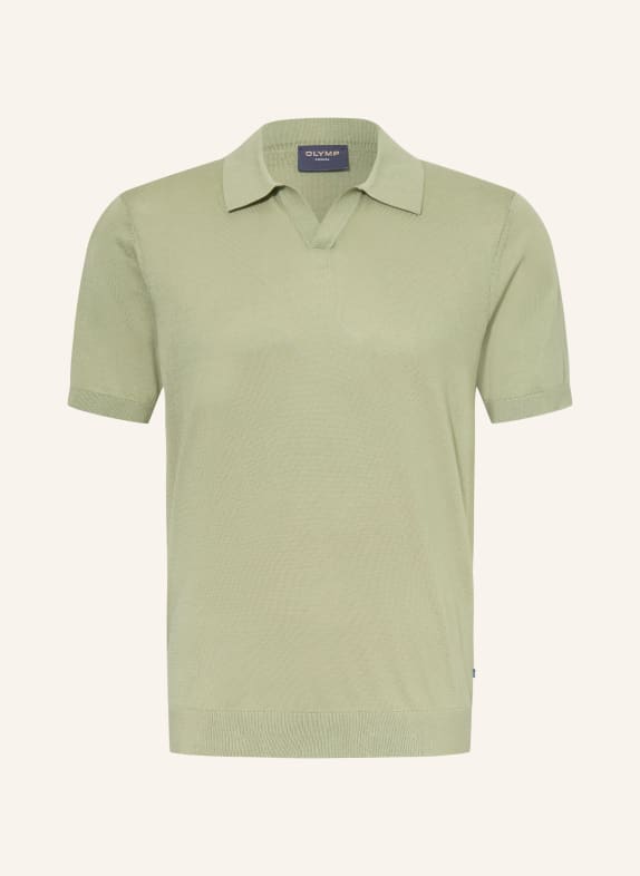 OLYMP Dzianinowa koszulka polo OLIWKOWY