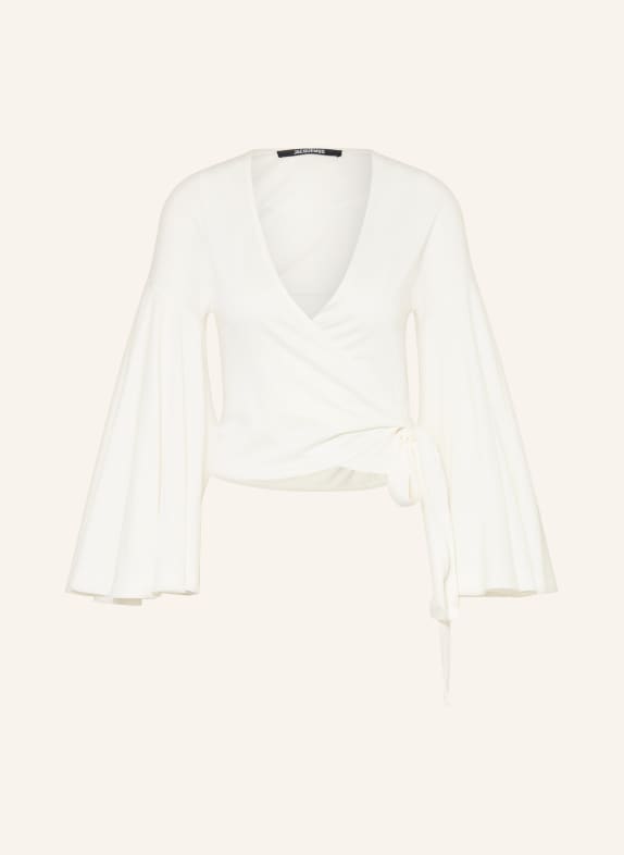 JACQUEMUS Wickelbluse LE CACHE COEUR VENTADOU mit 3/4-Arm ECRU