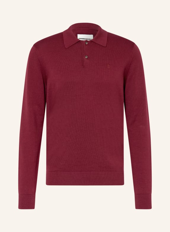 ARMEDANGELS Strick-Poloshirt DUNKELROT