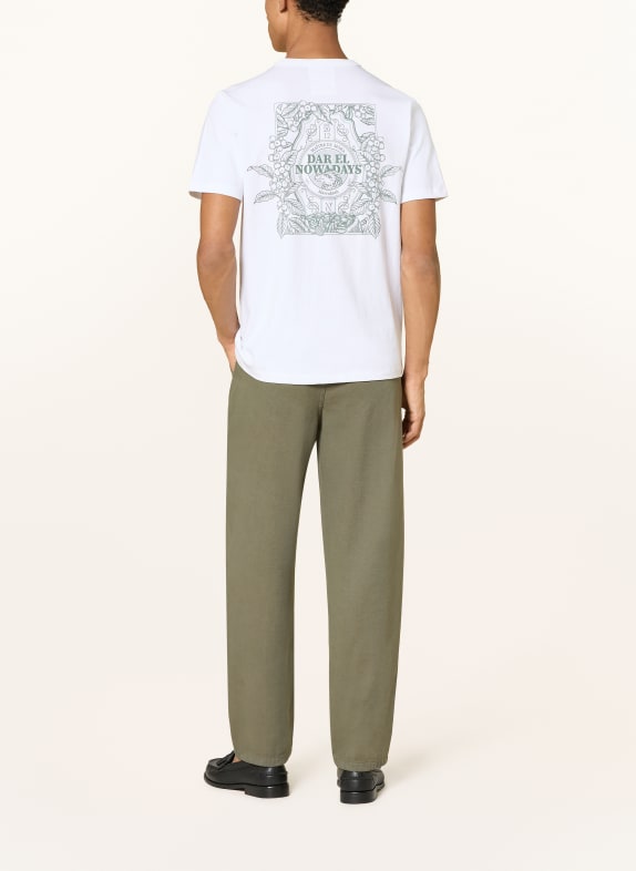 NOWADAYS Tricou ALB / VERDE DESCHIS