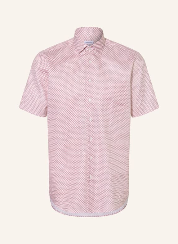 seidensticker Overhemd met korte mouwen, regular fit DONKERROOD / WIT