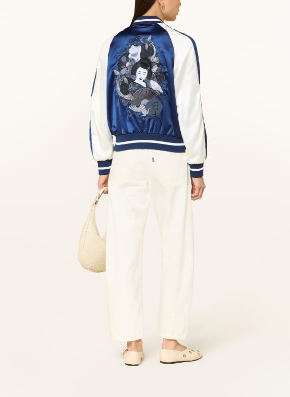 BOMBERS ORIGINAL Satin jacket BLUE / CREAM