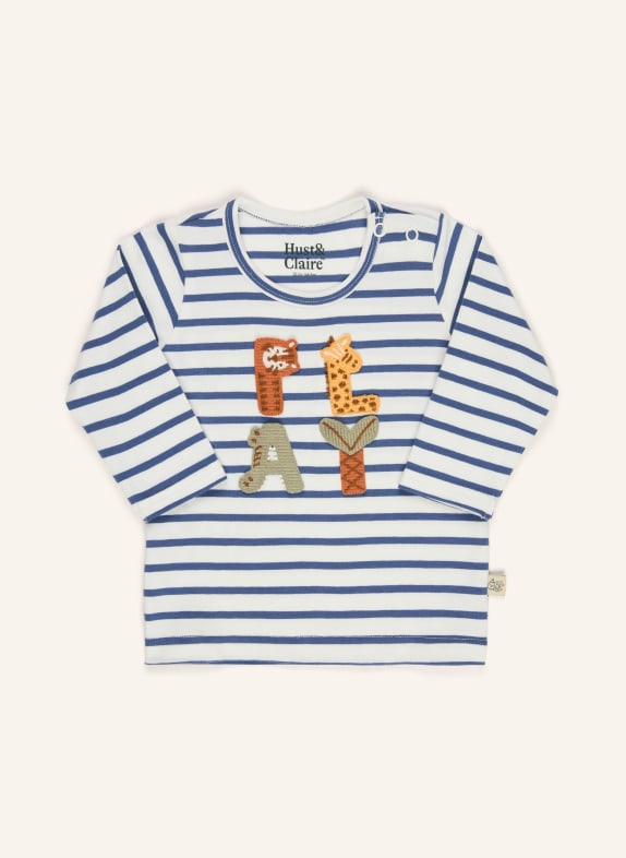 HUST and CLAIRE Longsleeve WEISS / DUNKELBLAU