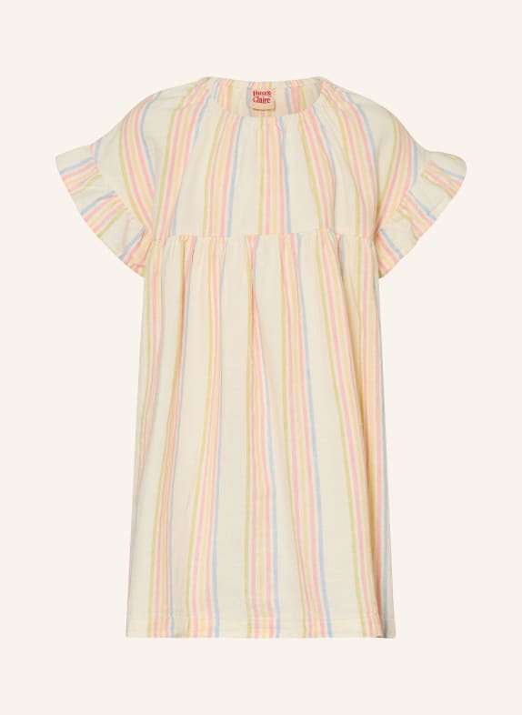 HUST and CLAIRE Robe HCKAROLINE HELLO à volants CRÈME / ROSE / BLEU CLAIR