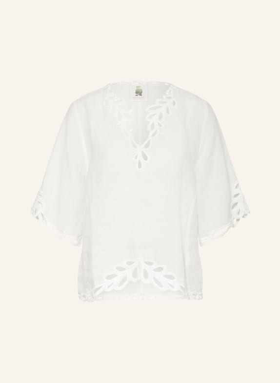 Princess GOES HOLLYWOOD Chemisier à dentelle ajourée BLANC