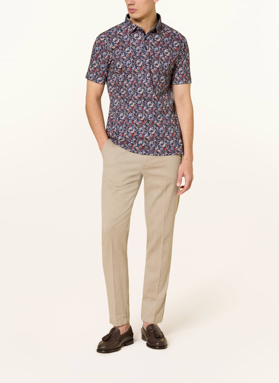 DESOTO Jersey poloshirt DONKERBLAUW / ROOD / LICHTORANJE
