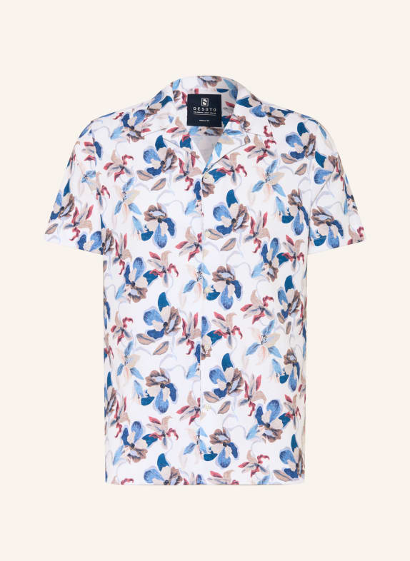 DESOTO LIDO slim fit resorthemd van jersey WIT / ROOD / BLAUW