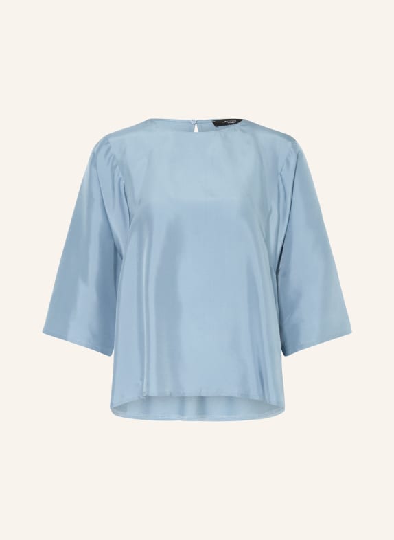WEEKEND Max Mara Blusenshirt FASTOSO im Materialmix mit 3/4-Arm und Seide BLAU