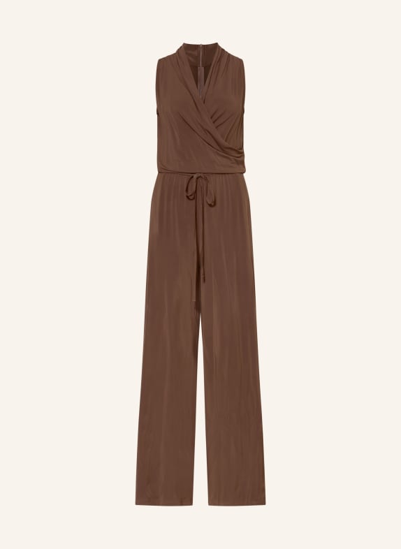 WEEKEND Max Mara Kombinezon z dżerseju TROPICO w stylu kopertowym CIEMNOBRĄZOWY