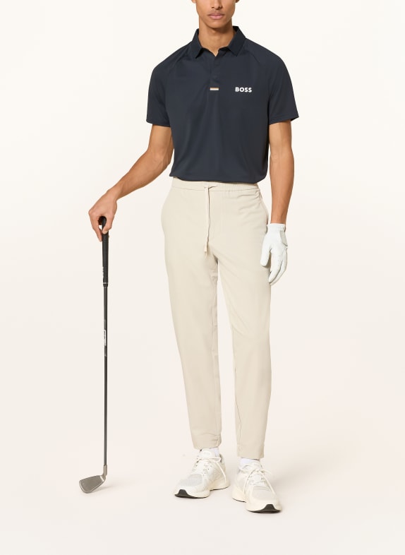 BOSS Functionele poloshirt PADDYTECH DONKERBLAUW / COGNAC / WIT