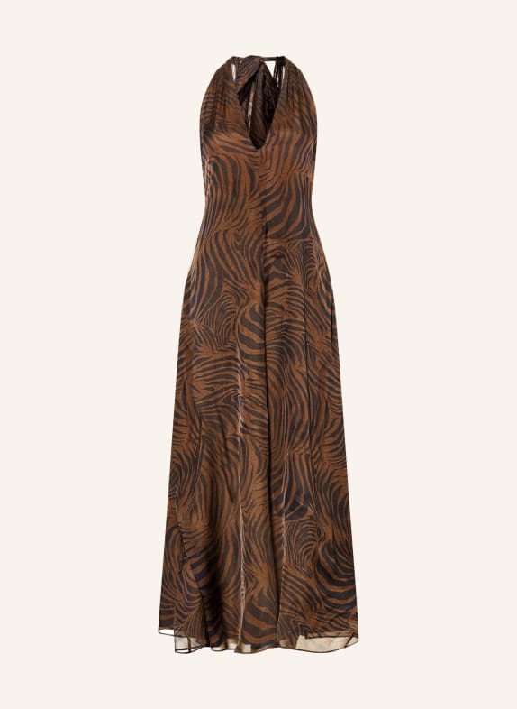 Max Mara STUDIO Hedvábné šaty SALICE HNĚDÁ / ČERNÁ