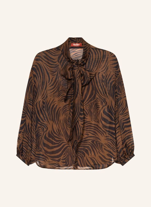 Max Mara STUDIO Chemisier à col lavallière BALLATA MARRON / NOIR