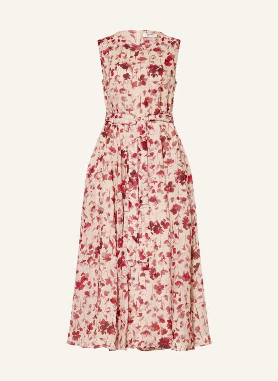 S Max Mara Jurk ALIBI BEIGE / ROSÉ / DONKERROOD