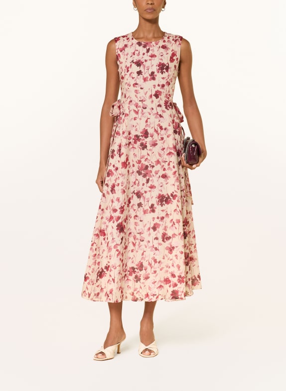 S Max Mara Jurk ALIBI BEIGE / ROSÉ / DONKERROOD