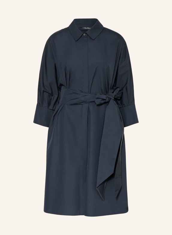 S Max Mara TABATA-overhemdjurk met 3/4-mouwen DONKERBLAUW