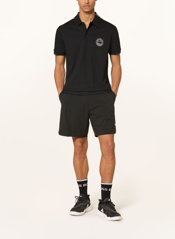 BOSS Piqué-poloshirt ZWART / COGNAC / WIT