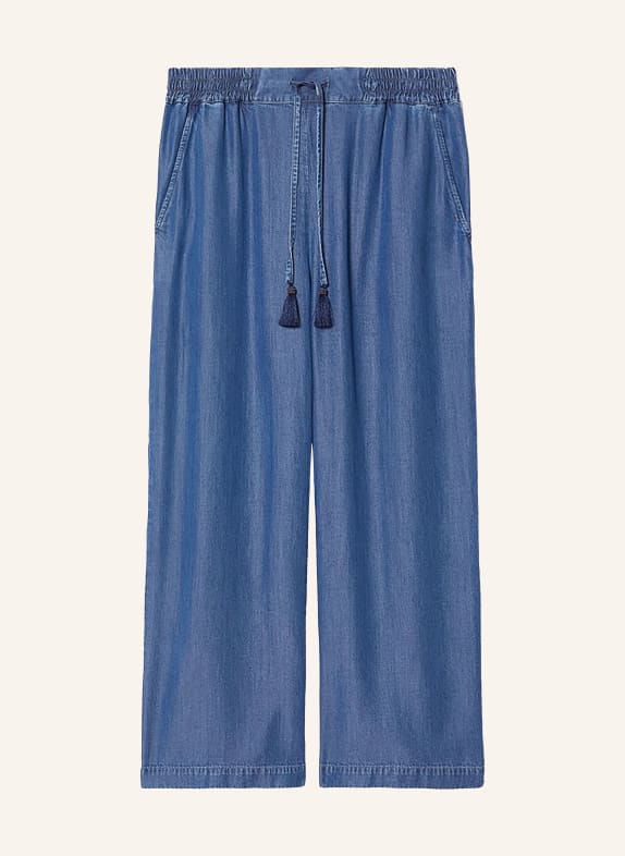 MARINA RINALDI Spodnie z marlowej tkaniny MRSBIG w stylu jeansowym NIEBIESKI