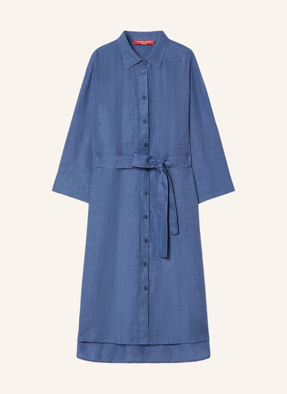 MARINA RINALDI Robe chemise MRSAGO en lin à manches 3/4 BLEU CLAIR