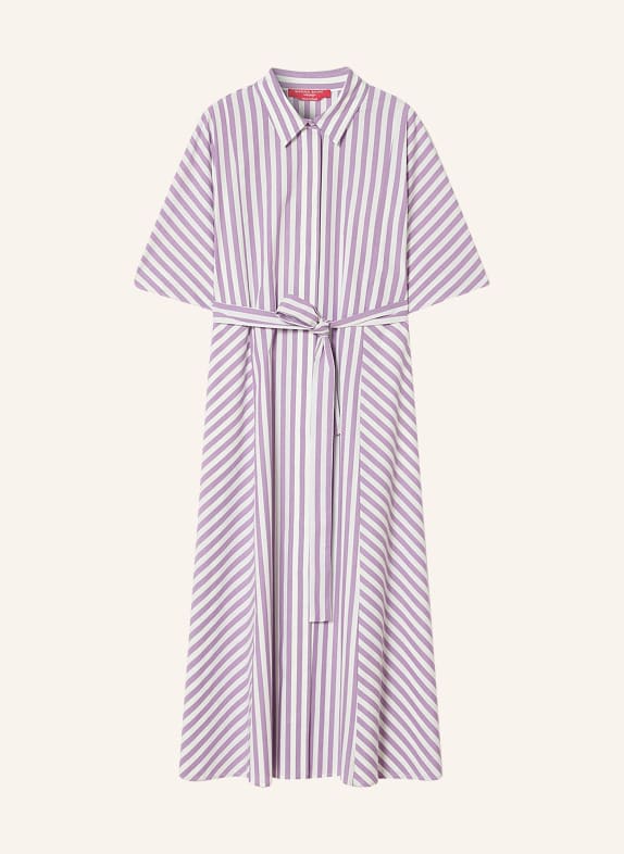 MARINA RINALDI Hemdblusenkleid MRSFLIRT WEISS / HELLLILA